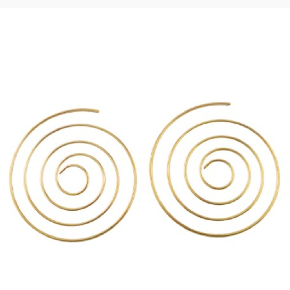 Geo Spiral Circle Gold  Earrings